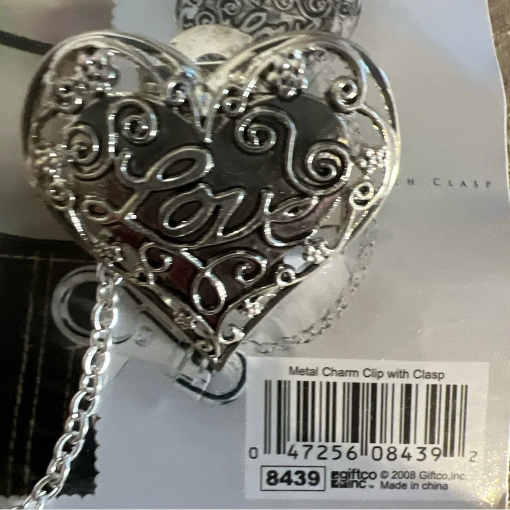 FROM HEART Metal Charm Clip on with Clasp 1.5" Love Romance Valentines - Picture 8 of 8